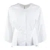 Liviana Conti Cotton Shirt With Pleats In White