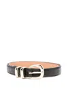 Liviana Conti Crocodile-effect Rectangular-buckle Belt In Black
