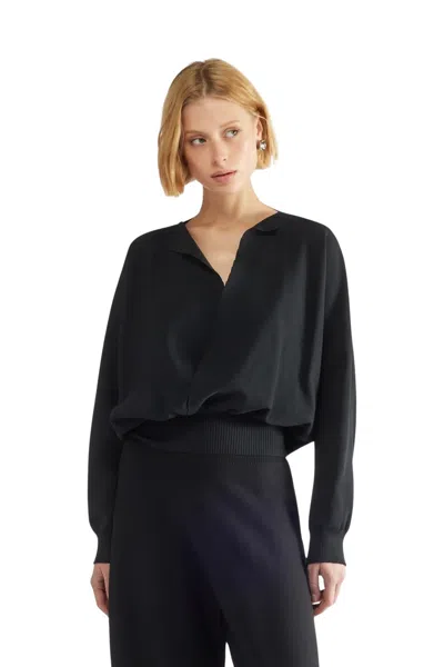 Liviana Conti Crossed Front Sweater In Nero