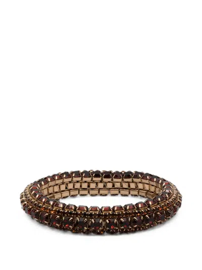 Liviana Conti Crystal-embellished Bracelet In Brown