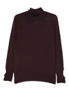Liviana Conti Cut-out Roll-neck Sweater In Burgundy