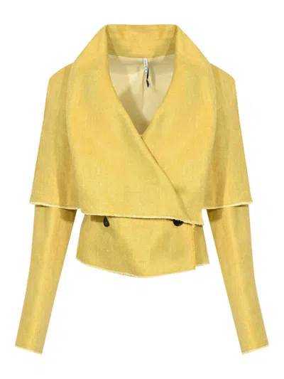 Liviana Conti Danver Double-breasted Jacket In Gold