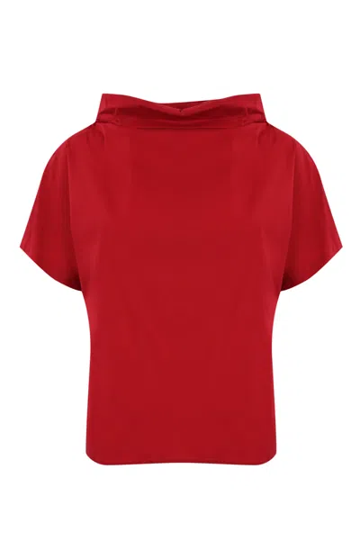 Liviana Conti Delia Blouse In Stretch Poplin In Orange