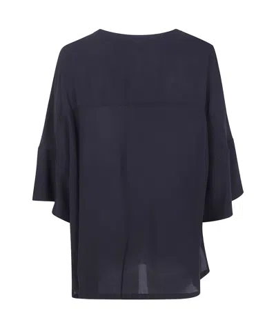 Liviana Conti Deni Bell-sleeve Blouse In Black