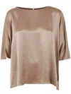 Liviana Conti Diana Short Sleeve Satin Shirt In Pink