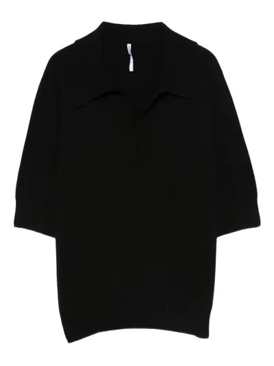 Liviana Conti Dorin V-neck Three-quarter-sleeve Jersey In Black