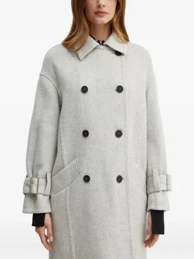 Liviana Conti Double-breasted Coat In Gray