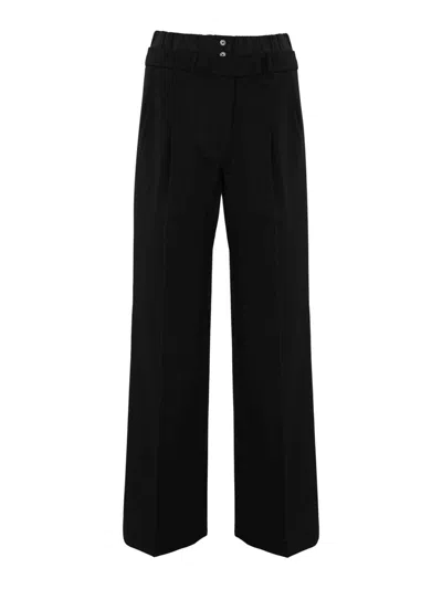 Liviana Conti Double-waisted Wool Trousers In Black