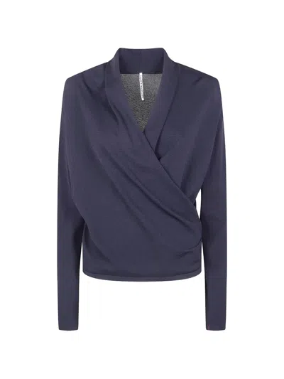 Liviana Conti Draped Knitwear In Blue