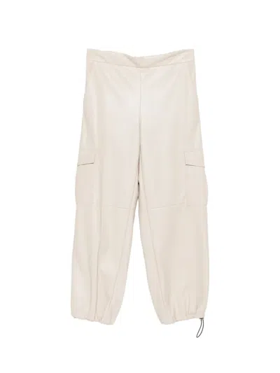 Liviana Conti Drawstrings-hem Trousers In White