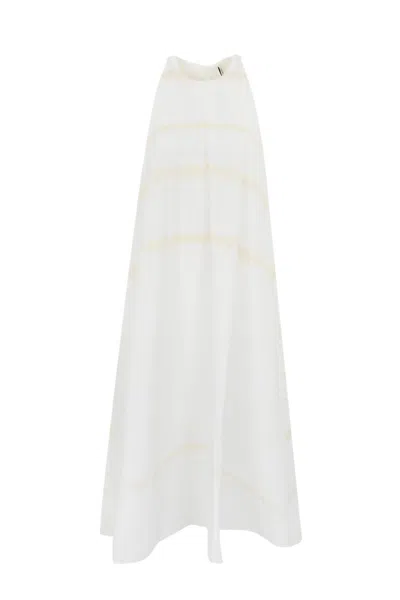 Liviana Conti Dress With Zig Zag Embroidery In Ricamo Zig Zag