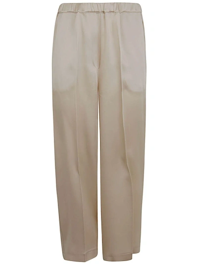 Liviana Conti Elastic Waist Cropped Pants In White