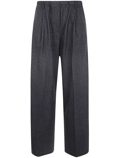 Liviana Conti Elastic Waist Trousers In Gris