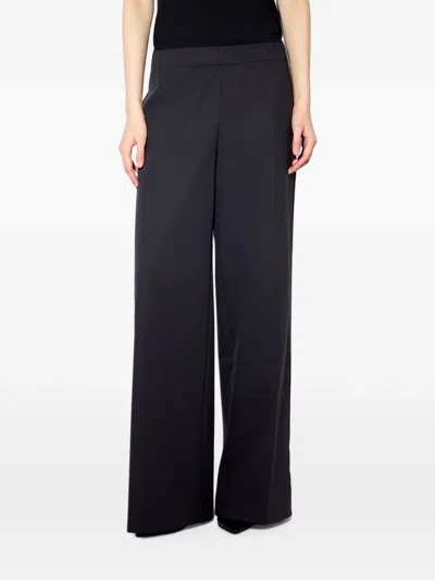 Liviana Conti Elasticated-waistband Wide-leg Trousers In Black