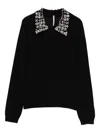 Liviana Conti Embellished-collar Polo-neck Sweater In Black