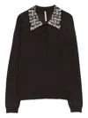 Liviana Conti Embellished-collar Polo-neck Sweater In Black