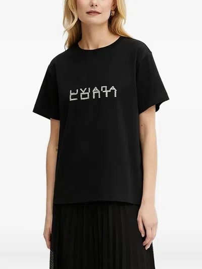 Liviana Conti Embroidered-logo Short-sleeve T-shirt In Black