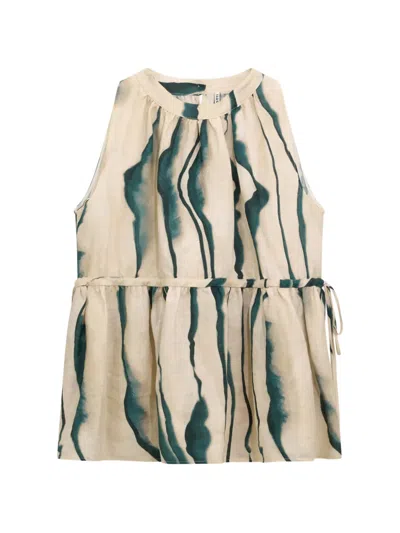 Liviana Conti Emerin Gathered Print Top In Neutral