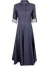 Liviana Conti Cotton Midi Dress In Blue