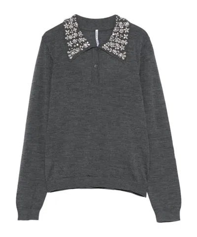 LIVIANA CONTI LIVIANA CONTI FABIENNE EMBELLISHED COLLAR KNITWEAR