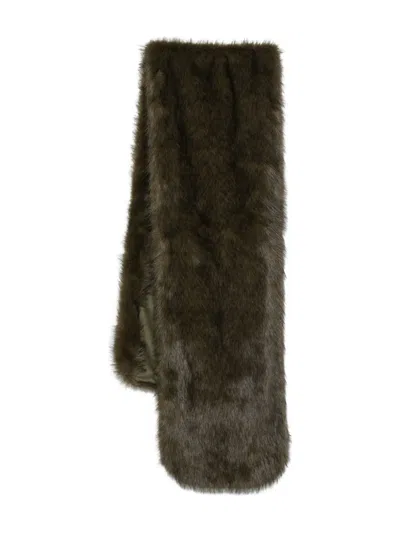Liviana Conti Faux-fur Scarf In Brown