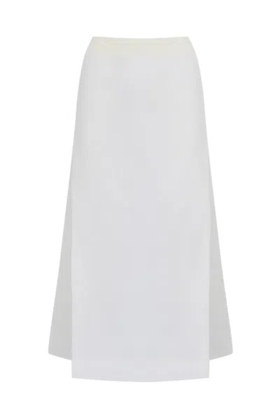 Liviana Conti Flared Skirt In Technical Nylon In White