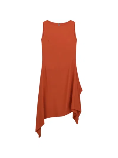 Liviana Conti Flavia Asymmetric-hem Midi Dress In Orange