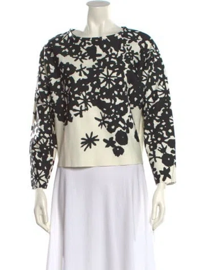 Pre-owned Liviana Conti Floral Print Bateau Neckline Sweatshirt In Multi