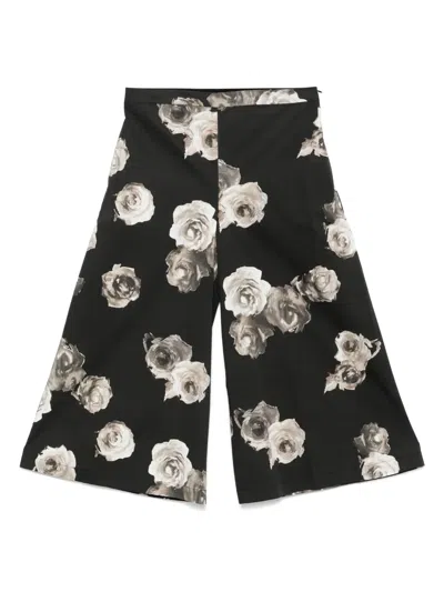 Liviana Conti Floral-print Wide-leg Trousers In Black
