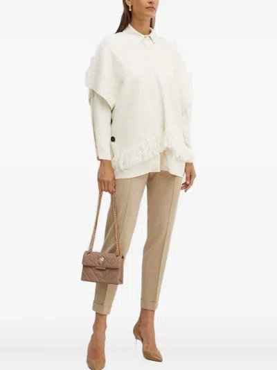 Liviana Conti Fringe Poncho In Neutral