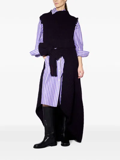 Liviana Conti Fringed-edge Chunky-knit Vest In Black