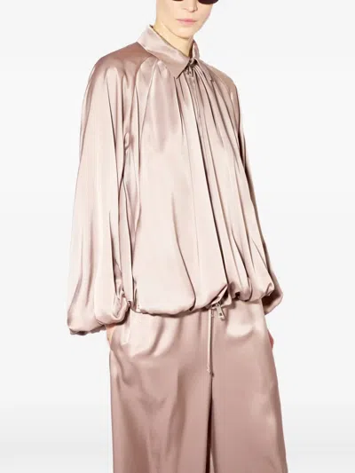Liviana Conti Gathered Zip-up Bomber Jacket In Pink