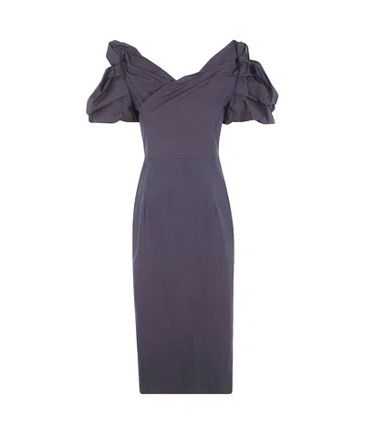 Liviana Conti Puffed Sleeve Dress In Animal Print