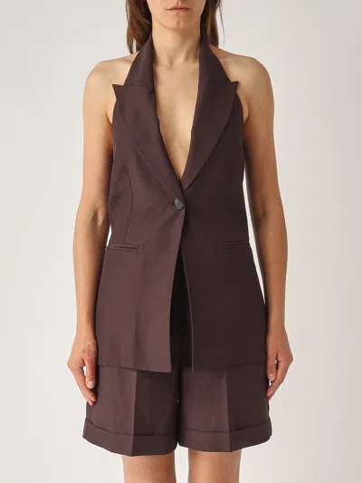 Liviana Conti Gilet Bobby Jacket In Brown