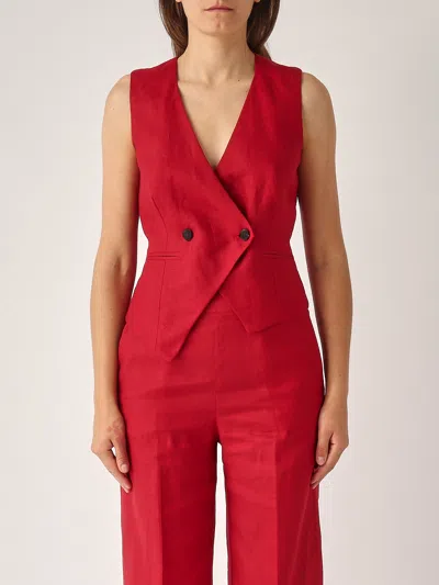 Liviana Conti Gilet Suzy Jacket In Red