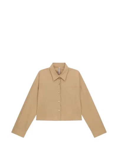 Liviana Conti Glenda Button Pocket Shirt In Brown