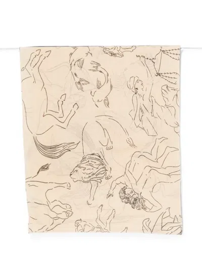 Liviana Conti Graphic-print Scarf In Neutral