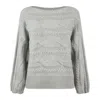 Liviana Conti Gray Cashmere And Silk Sweater In Gray