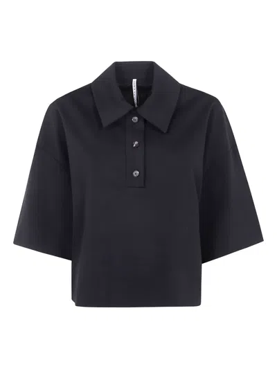 Liviana Conti Half-sleeves Polo Top In Blue
