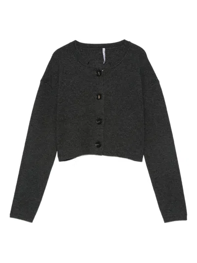 Liviana Conti Hallie Button-front Cropped Cardigan In Gray