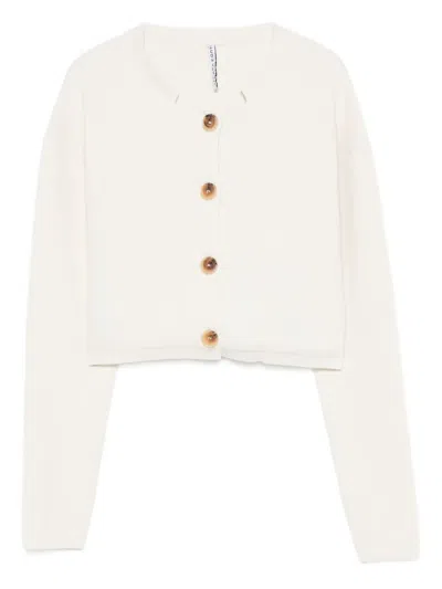 Liviana Conti Hallie Button-front Cropped Cardigan In White