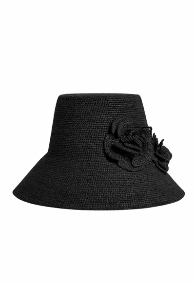 Liviana Conti Hat Kelly Woman  With Roses In Black