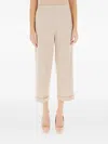 Liviana Conti Herringbone Cuffed Trousers In Animal Print