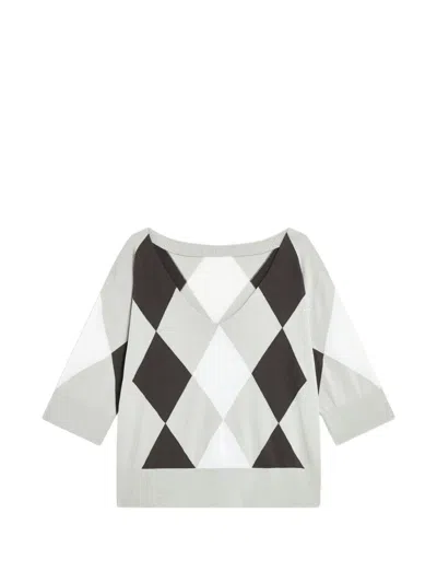Liviana Conti Imperia Argyle-pattern Sweater In Gray