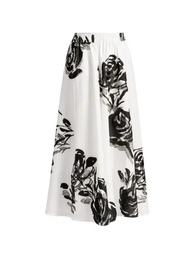 Liviana Conti Indira Floral-print Maxi Skirt In White