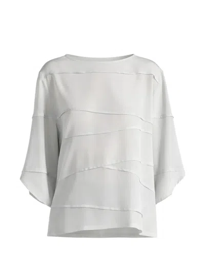 Liviana Conti Iris Short-sleeve Blouse In Gray