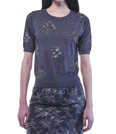 Liviana Conti Jacqueline Wool Knit Sweater In Anthracite In Blue