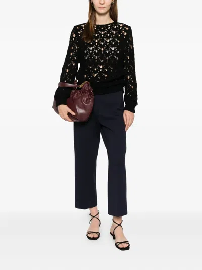 Liviana Conti Joyce Open-knit Sweater In Black