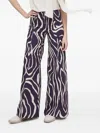 Liviana Conti Kalhoty Wave-print Trousers In Multi