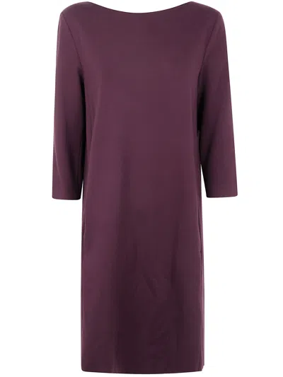 Liviana Conti Katia Boat Neck Dress In Purple